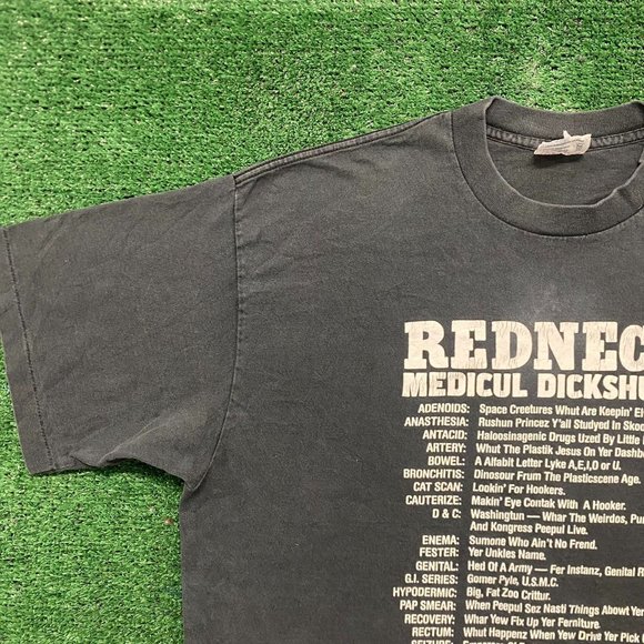 Vintage 90s Redneck Humor Sun Faded Single Stitch Funny Tee - Picture 2 of 6